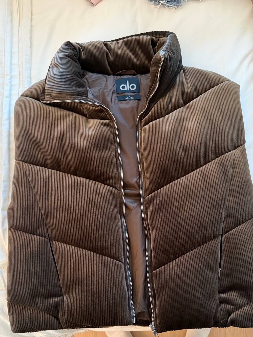ALO Yoga Brown Corduroy Puffer Vest